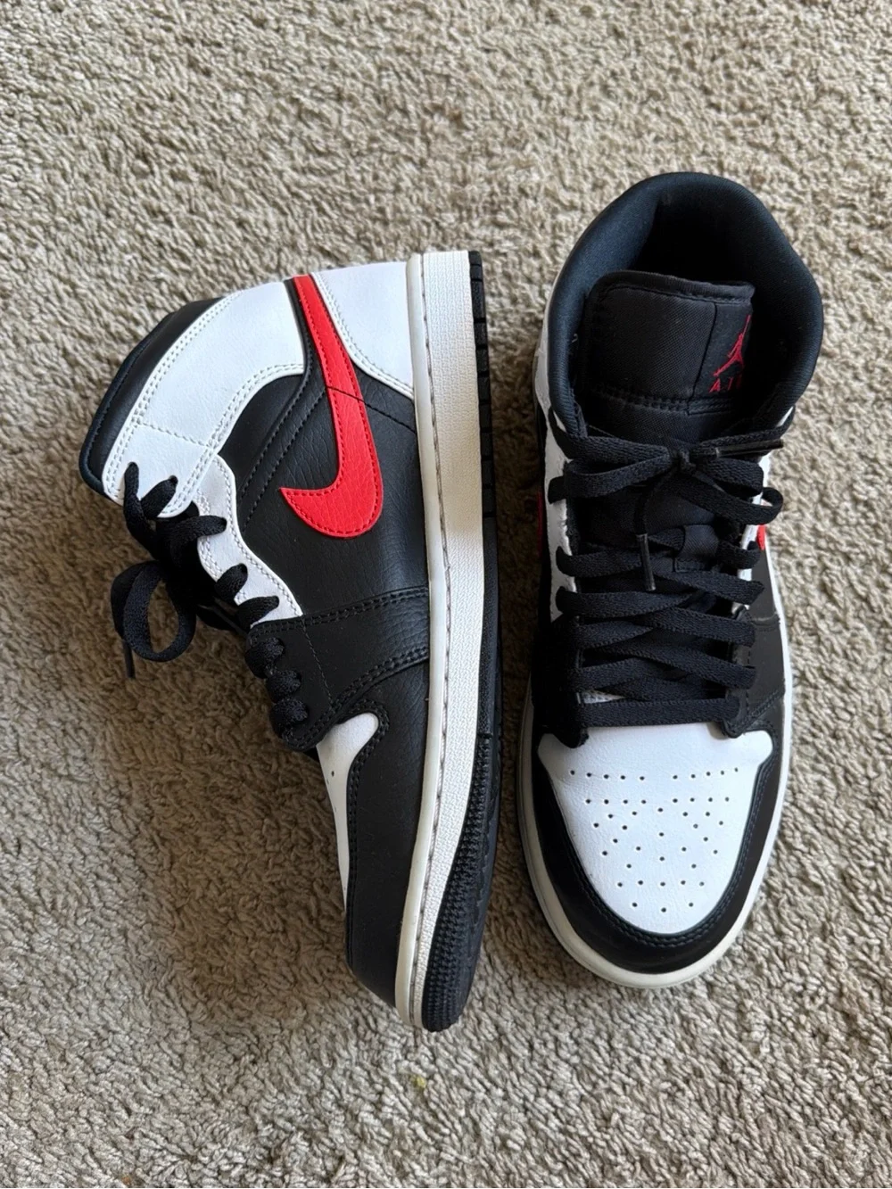Jordan Men's High-Top Sneakers in Black White Red